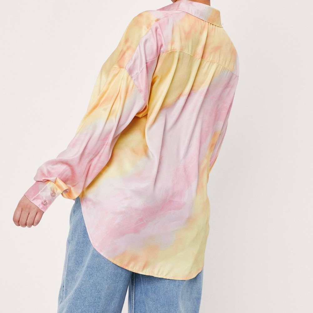 Tye Dye Satin Oversized Shirt